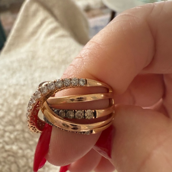 Elegant Rose Gold Levian Gladiator Ring 7 - Picture 6 of 9